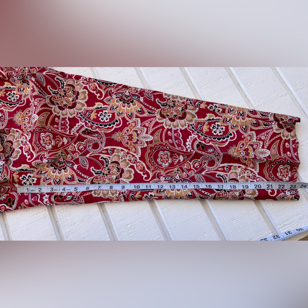 Allison‎ Taylor Silk Shantung Pants Paisley Lined Side Zip Size 12 - Picture 13 of 13